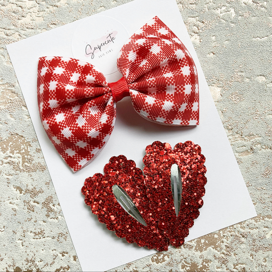 Gingham Pinch & Snap Clip Set