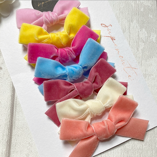 Hand Tied Velvet Hair Bows