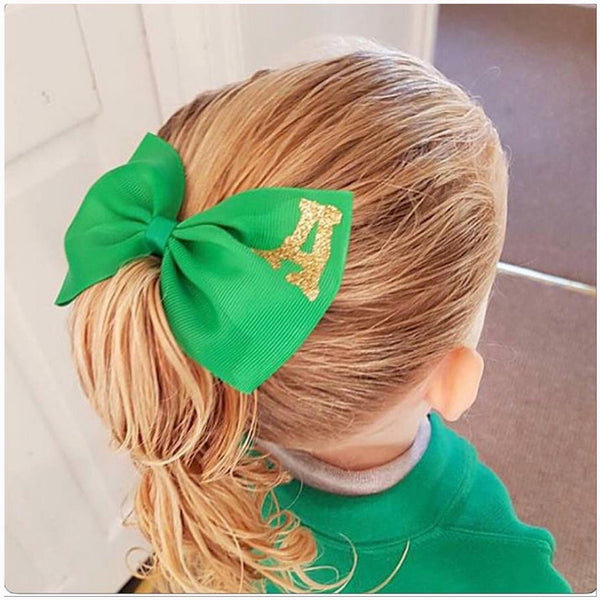Large Initial Ribbon Pinch Bow