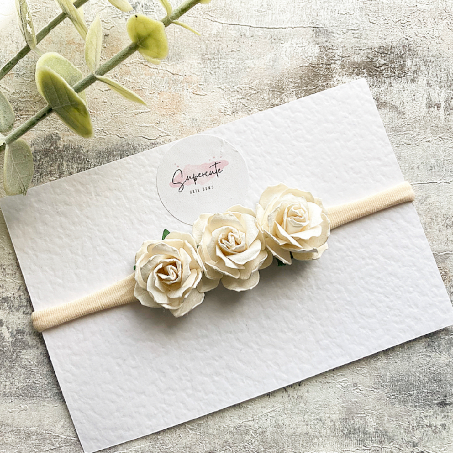 Luxury Ivory Floral Baby Headband