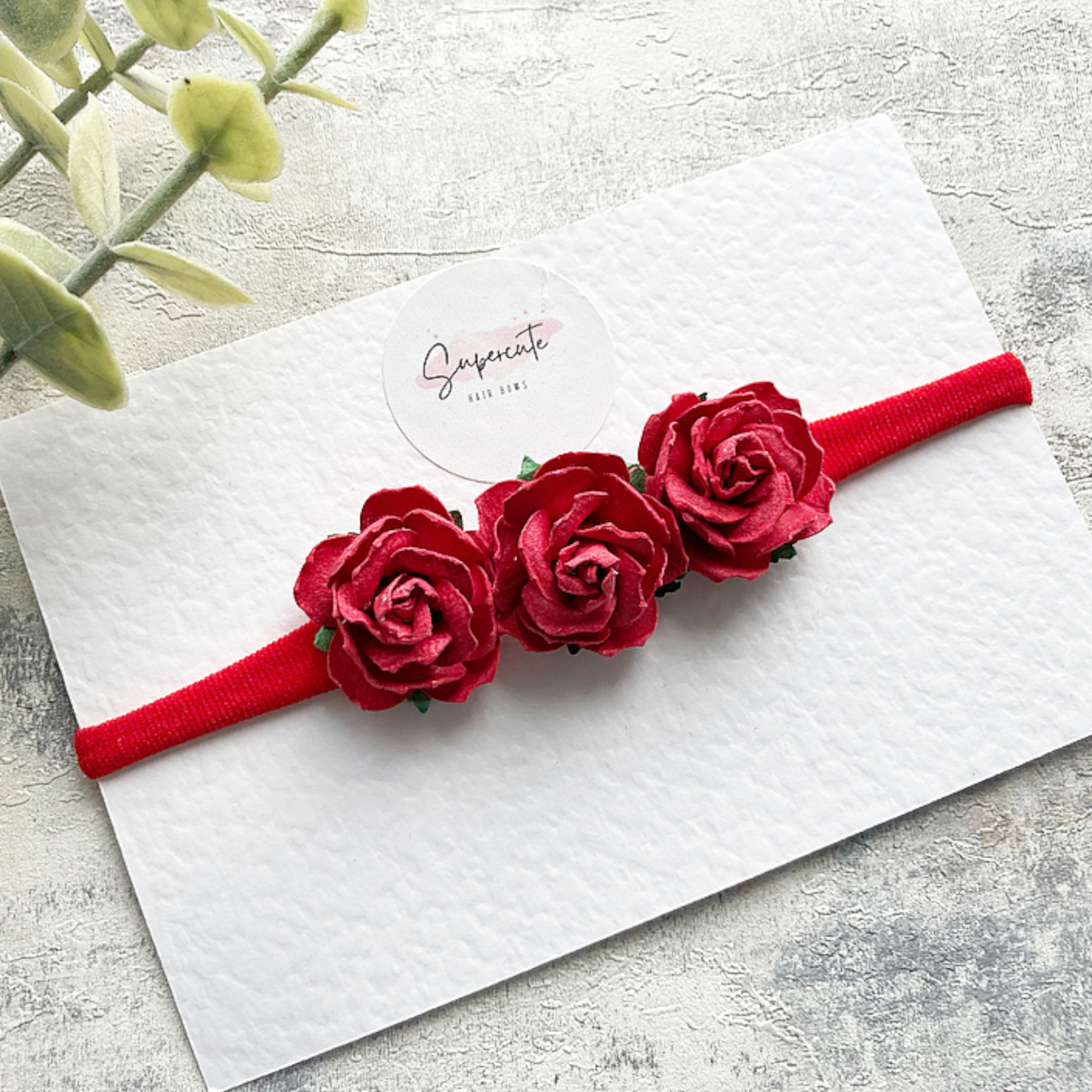 Luxury Red Floral Baby Headband