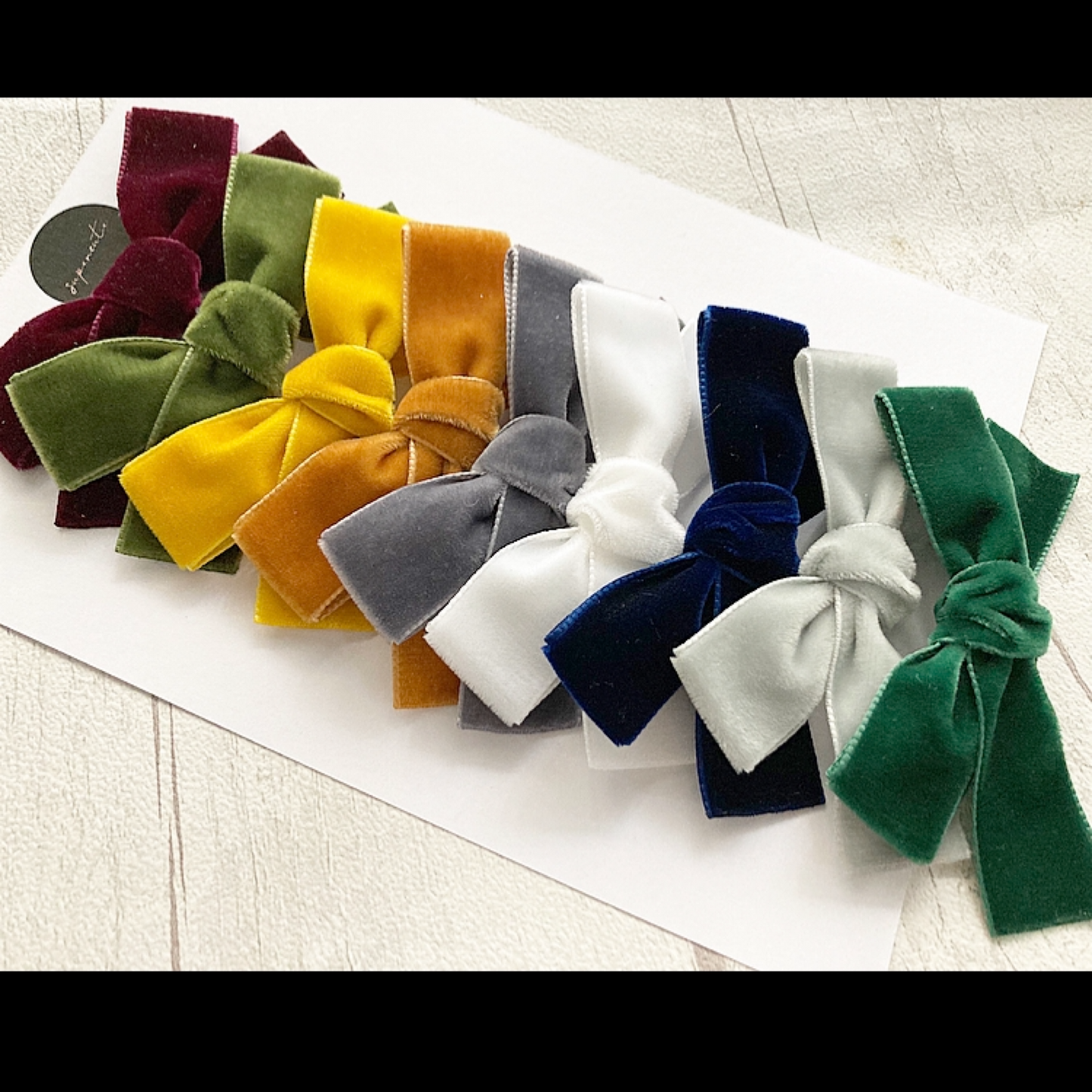 Simple Hand Tied Velvet Bow Clips