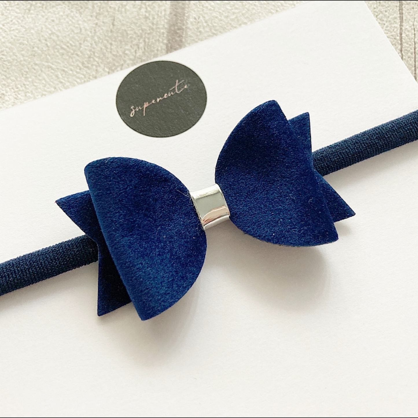 Navy Velvet 2.5” Bow Headband