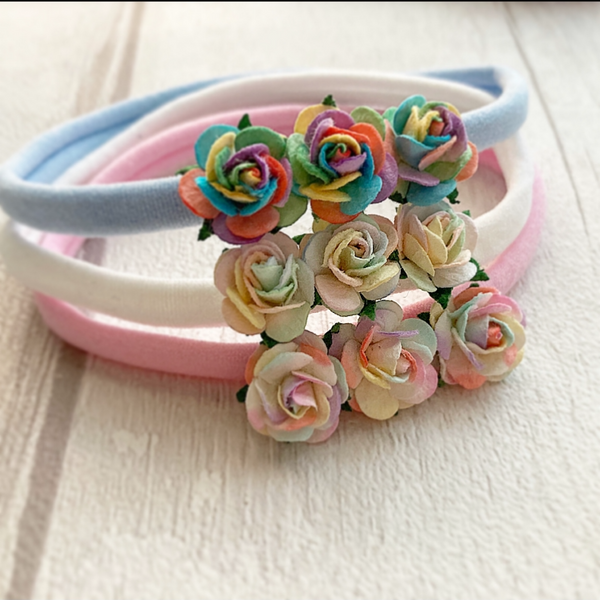 Rainbow Rose Floral Headband