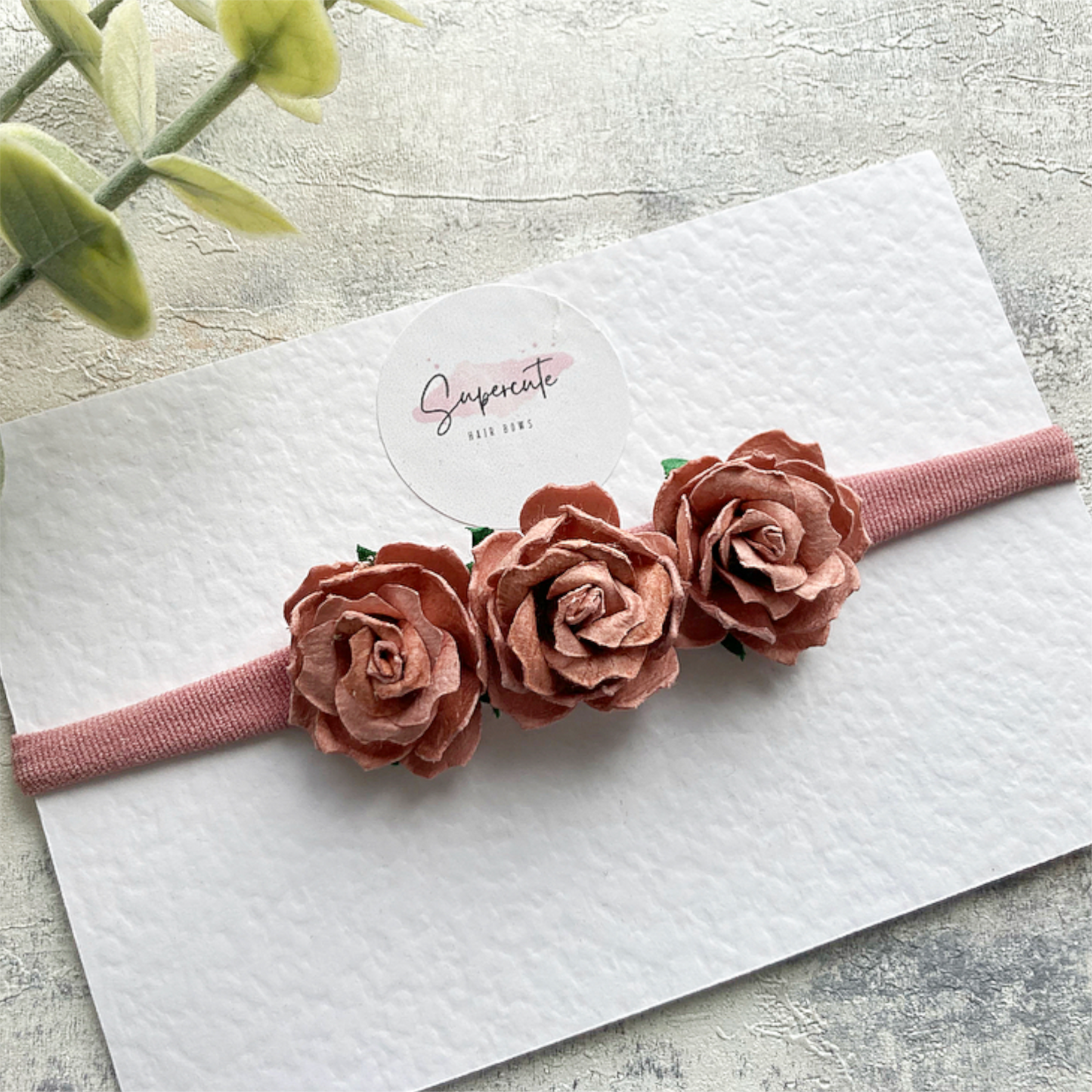 Luxury Dusky Pink Floral Headband