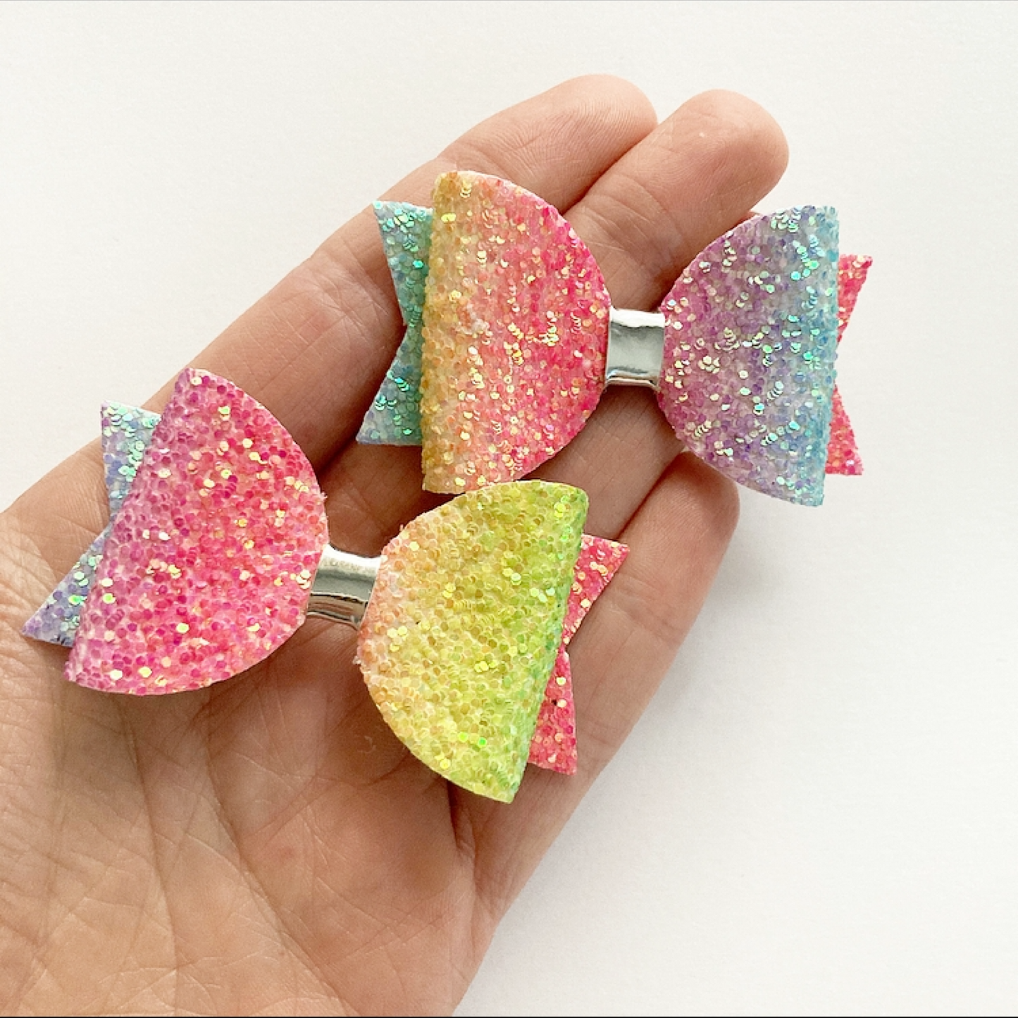Bright Ombré Mini Pigtail Bows